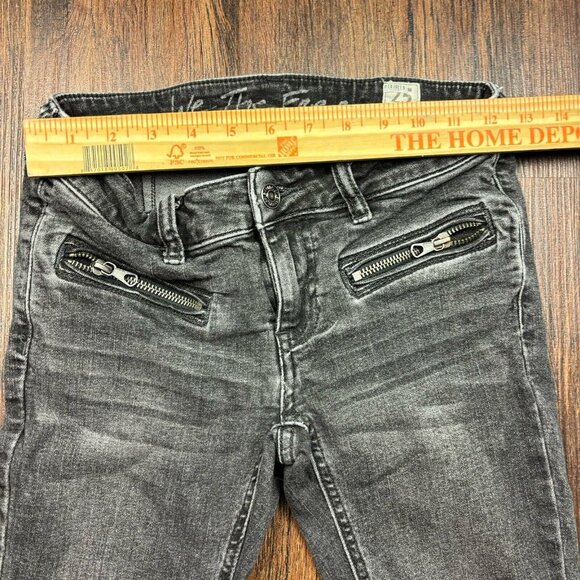 Free People We The Free Black Denim Jeans Zipper Accents Women's Size 25 - Picture 9 of 12